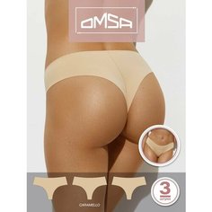 Трусы Omsa, комплект из 3 шт., размер 48 (L), бежевый