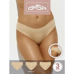 Трусы Omsa, комплект из 3 шт., размер 48 (L), бежевый
