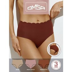 Трусы Omsa, размер 50 (XL), коричневый, бежевый, розовый