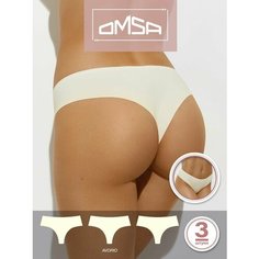 Трусы Omsa, комплект из 3 шт., размер 46 (M), слоновая кость (avorio)