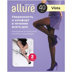 Колготки ALLURE Vista, 40 den, 2 шт., размер 2, чёрный