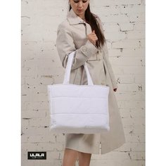 Сумка шоппер ULALA, фактура стеганая, белый
