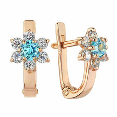 Серьги AZADE, красное золото, 585 проба, размер 6.8 мм, длина 1 см, , красный
