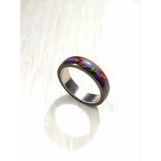 Кольцо RetroGlow, опал синтетический, размер 19, бордовый