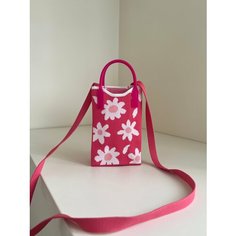 Сумка , фактура вязаная, плетеная, розовый Wear Hearts