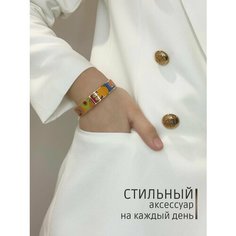 Браслет, эмаль, размер 22 см, бордовый, оранжевый, синий, зеленый Нет бренда