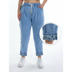 Джинсы мом Denim, размер 32, голубой, синий