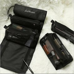 Комплект косметичек leegoo, 5х23х15 см, 4 шт., , черный