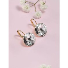 Серьги с подвесками, Swarovski Zirconia, размер 14 мм, белый Нет бренда