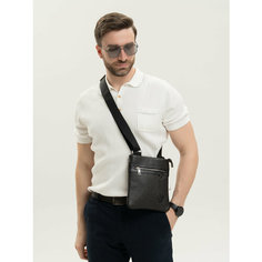 Сумка планшет Franchesco Mariscotti, фактура зернистая, коричневый