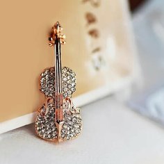 Брошь, стразы, золотистый Djuel`