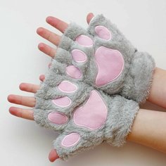 Лапы кошки, перчатки, серо-розовые, для косплея, праздника, вечеринки, карнавала, квадробики Wonder Side Realities