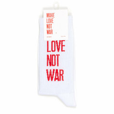 Носки #PARTISANPRESS Носки с надписями Make Love Not War, размер 41-44, белый