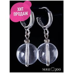 Серьги конго MARI JOO, хрусталь, прозрачный