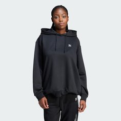 Толстовка adidas Originals Trefoil Oversized Hoodie, размер XS INT, , чeрный