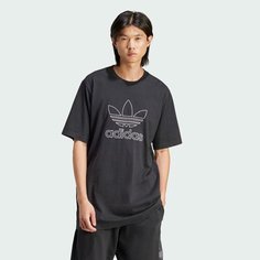 Футболка спортивная adidas Originals Adicolor Outline Trefoil Tee, размер S, black