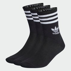 Носки adidas Originals Mid Cut Crew, комплект, 3 пары, размер S, black