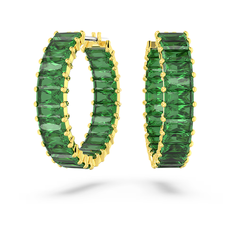 Серьги SWAROVSKI, кристаллы Swarovski, зеленый, золотой