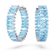 Серьги SWAROVSKI, кристаллы Swarovski, серебристый/голубой