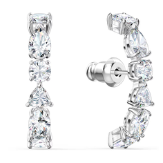 Серьги SWAROVSKI, кристаллы Swarovski, серебристый