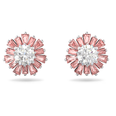 Серьги SWAROVSKI, кристаллы Swarovski, розовый/серебристый
