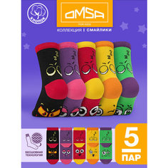 Носки OMSA KIDS 5 пар, размер 19-22, , мультиколор
