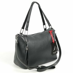 Сумка шоппер Sergio Valentini, фактура матовая, антрацит