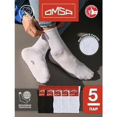 Носки Omsa, комплект, 5 пар, размер 36-38 (23-25), черный, бежевый