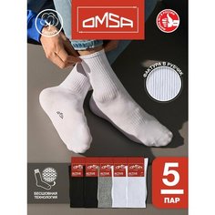 Носки Omsa, комплект, 5 пар, размер 36-38 (23-25), серый, черный, бежевый