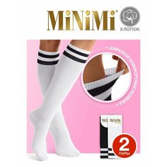 Гольфы MiNiMi, комплект, 2 пары, размер 39-41 (25-27), белый, черный