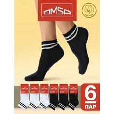 Носки Omsa, комплект, 6 пар, размер 39-41 (25-27), белый