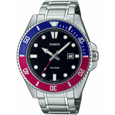 Наручные часы CASIO Collection, серебряный, красный, синий