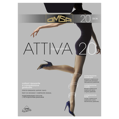 Колготки Omsa Attiva, 20 den, профилактический класс компресии, размер 4, чёрный