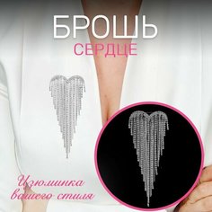 Брошь, стразы, 1 шт., серебристый Нет бренда