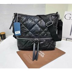 Сумка MAY VA, фактура стеганая, черный