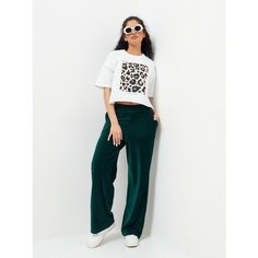Брюки палаццо FOXBERRY, размер S/170-175, темно-зеленый