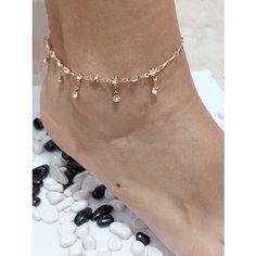 Браслет на ногу Fashion jewelry, длина 28 см, золотистый
