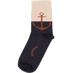 Носки Happy Socks Носки с рисунками - Якорь - Бежевый - Черный, размер 35-40, бежевый
