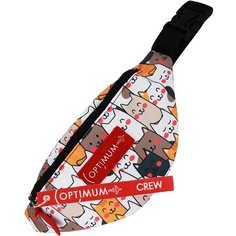 Сумка поясная Optimum Crew, фактура матовая, белый, серый, желтый, оранжевый