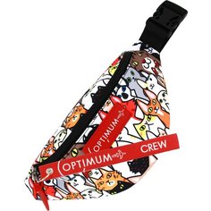 Сумка поясная Optimum Crew, фактура матовая, черный, белый, желтый
