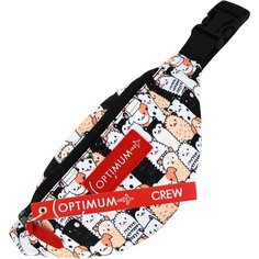 Сумка поясная Optimum Crew, фактура матовая, черный, белый, оранжевый