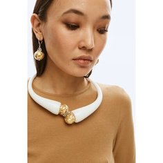 Колье PJ Murano, муранское стекло, длина 50 см, белый