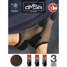 Носки Omsa, комплект, 3 пары, размер 35-38 (23-25), nero