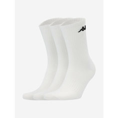 Носки Kappa, комплект, 3 пары, размер 35-38, белый/черный