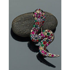 Брошь, стразы, серебро Petro Jewelry