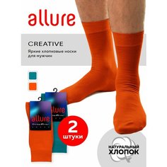 Носки ALLURE цветные носки, комплект, 2 пары, размер 39/41, оранжевый