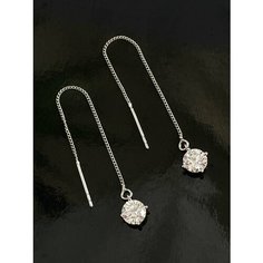 Серьги цепочки XUPING JEWELRY, циркон, серебряный