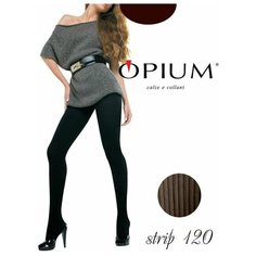 Колготки Opium коричневые в рубчик из микрофибры 120 den, 120 den, размер 2, caffe