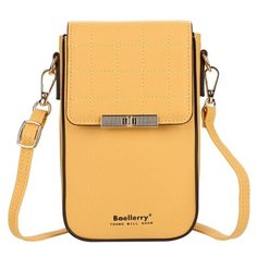 Сумка клатч baellerry, фактура зернистая, гладкая, желтый