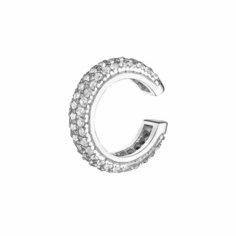 Серьги каффы WANNA?BE!, фианит, серебряный Wannabe